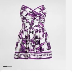 Dolce & Gabbana Purple and White Floral Mini Dress
